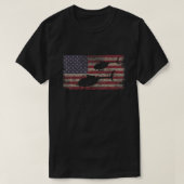 MH-6小鳥ヘリコプターアメリカ合衆国国旗 Tシャツ (デザイン正面)