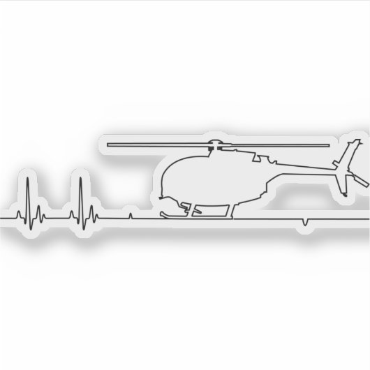 MH-6小鳥ヘリコプターハートビートパルス シール (正面)