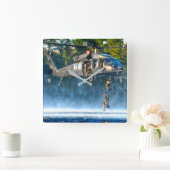 MH-60Mブラックホーク スクエア壁時計 (ホーム)