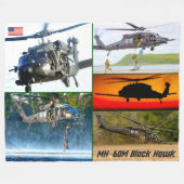 MH-60Mブラックホーク フリースブランケット (正面(横))