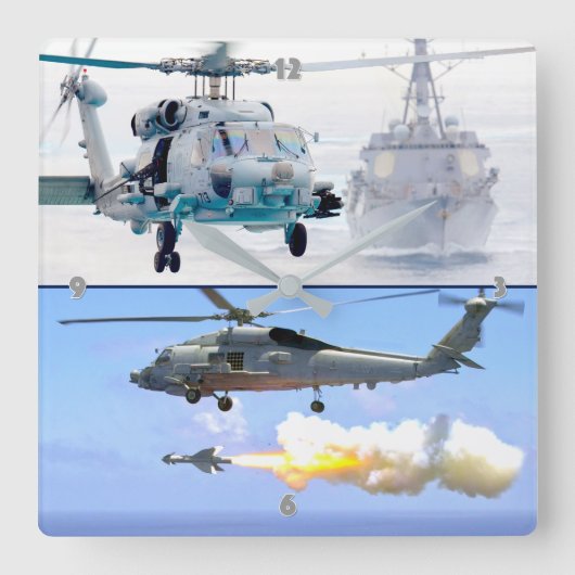 MH-60R SEAHAWK スクエア壁時計 (正面)