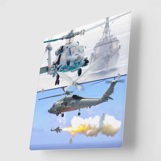 MH-60R SEAHAWK スクエア壁時計 (傾斜)