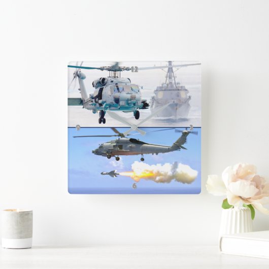 MH-60R SEAHAWK スクエア壁時計 (ホーム)