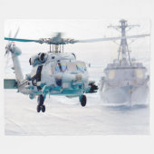 MH-60R SEAHAWK フリースブランケット (正面(横))