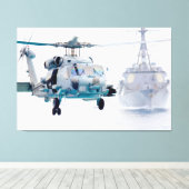MH-60R SEAHAWK 40x60 キャンバスプリント (インサイチュ (ウッドフロア))