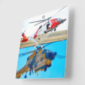 MH-60T JAYHAWK スクエア壁時計 (傾斜)