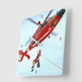 MH-65イルカ スクエア壁時計 (傾斜)