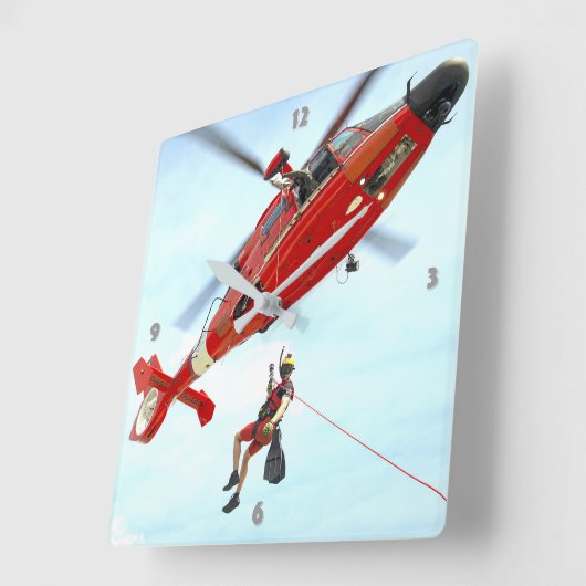 MH-65イルカ スクエア壁時計 (傾斜)