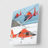 MH-65イルカ スクエア壁時計 (傾斜)