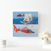 MH-65イルカ スクエア壁時計 (ホーム)