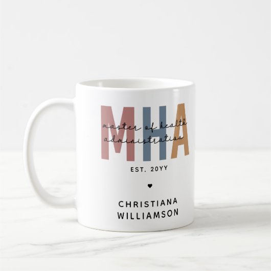 MHA健康パーソナライズされた管理マスター コーヒーマグカップ (左)