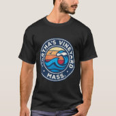 Mha'S Vineyard Massachusetts Ma Nautical Waves De Tシャツ (正面)