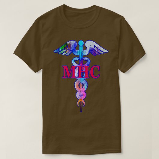 MHCメンタルヘルス・カウンセラーCaduceusヘラピスト精神 Tシャツ (デザイン正面)