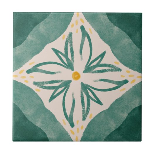 MHN緑と黄色のタイルコレクション タイル (正面)