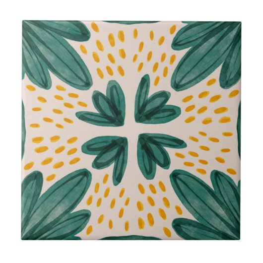 MHN緑と黄色のタイルコレクション タイル (正面)