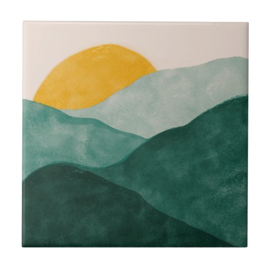 MHN緑と黄色のタイルコレクション タイル (正面)