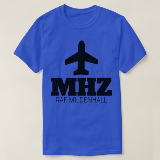 MHZ RAFミルデンホール空港コードお土産 Tシャツ (デザイン正面)