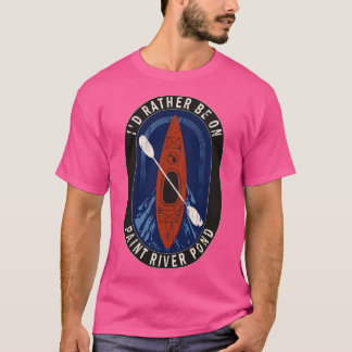 MIの川の池絵を描でカヤックする Tシャツ