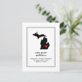 MIの新しい住所 |市区町村をハート ポストカード (スタンド正面)