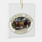 MIの歴史的なマッキナック島の馬と馬車 セラミックオーナメント (右)