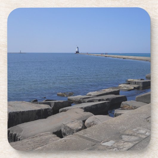 MIのLudington, North Pierhead Light house コースター (正面)
