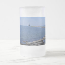 MIのLudington, North Pierhead Light house フロストグラスビールジョッキ