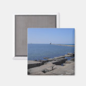 MIのLudington, North Pierhead Light house マグネット (正面/裏面)