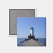 MIのLudington, North Pierhead Light house マグネット (正面/裏面)