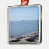 MIのLudington, North Pierhead Light house メタルオーナメント (左)