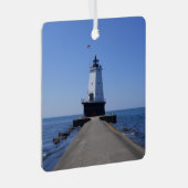 MIのLudington, North Pierhead Light house メタルオーナメント (正面右)