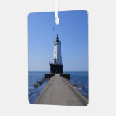 MIのLudington, North Pierhead Light house メタルオーナメント (正面左)