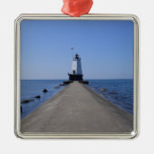 MIのLudington, North Pierhead Light house メタルオーナメント (正面)