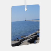MIのLudington, North Pierhead Light house メタルオーナメント (正面右)