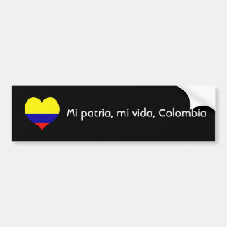 Miのpatria、miのvida、コロンビア バンパーステッカー