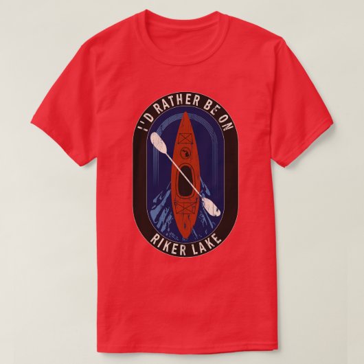 MIのRiker Lakeでカヤックしている Tシャツ (デザイン正面)