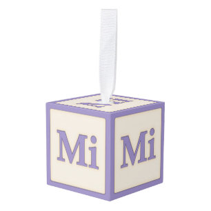 "Mi"ソルフェッジョミュージカルベビーブロックパープル キューブオーナメント