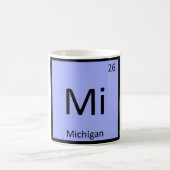 Mi - ミシガン州 化学周期表 コーヒーマグカップ (中央)