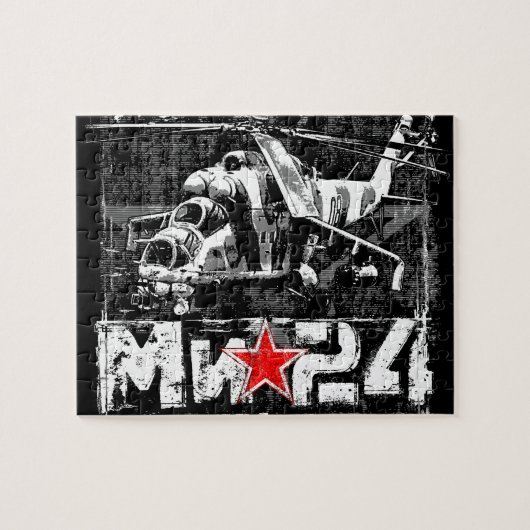 Mi-24ソ連の大型ヘリコプター ジグソーパズル (横)