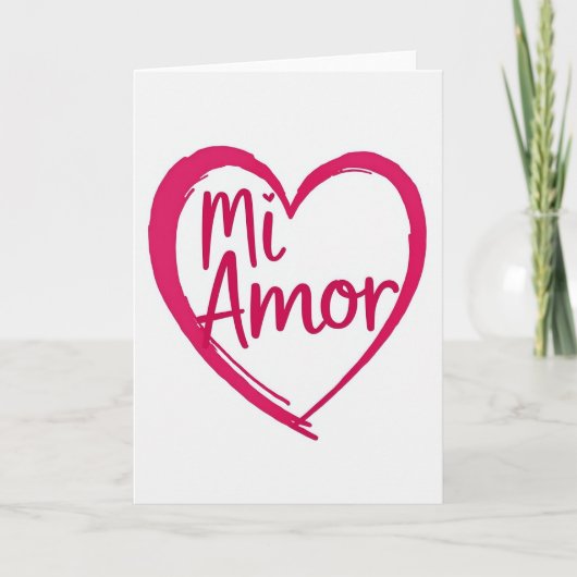 Mi Amor スペイン語のラブカード カード (正面)