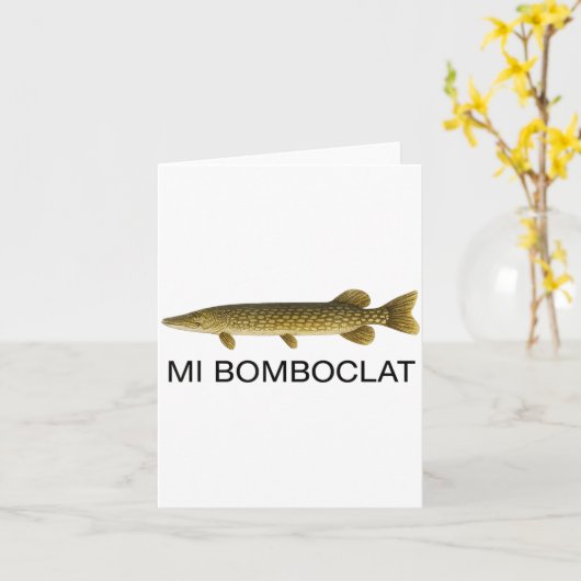 Mi Bomboclat Funny Fish Jamaican Slang Graphic  カード (黄色い花)