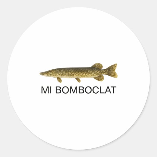 Mi Bomboclat Funny Fish Jamaican Slang Graphic  ラウンドシール (正面)