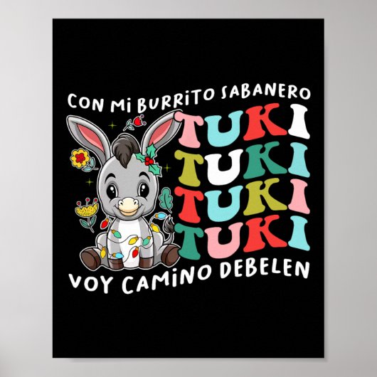 Mi Burrito Sabanero Mexican Tuki Tuki Donkey Latin ポスター (正面)