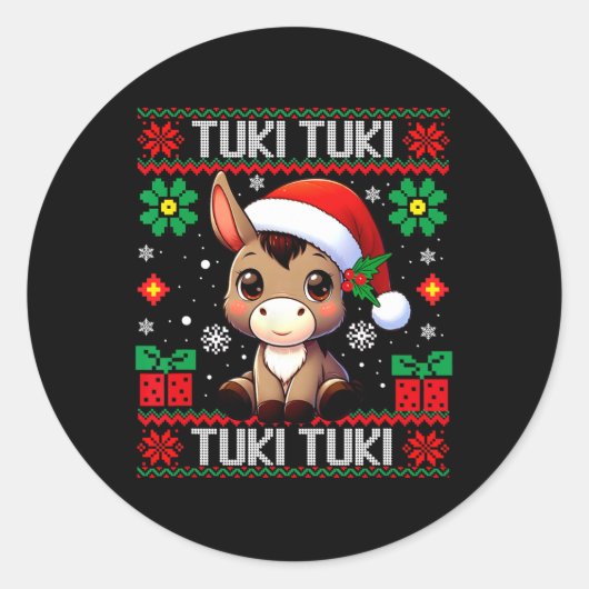 Mi Burrito Sanero Mexican, Donkey Latino Ugly Chri ラウンドシール (正面)