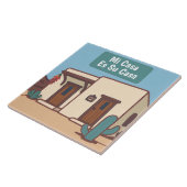 Mi Casa Es Su Casa Mexican Desert Adobe Home Sign タイル (側面)