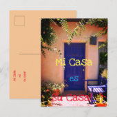 Mi Casa Es Su Casa Welcome Blue Door Patio写真 ポストカード (正面/裏面)