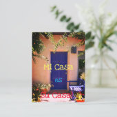 Mi Casa Es Su Casa Welcome Blue Door Patio写真 ポストカード (スタンド正面)