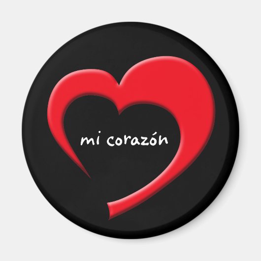 Mi Corazon IIマグネット（黒は赤） マグネット (正面)