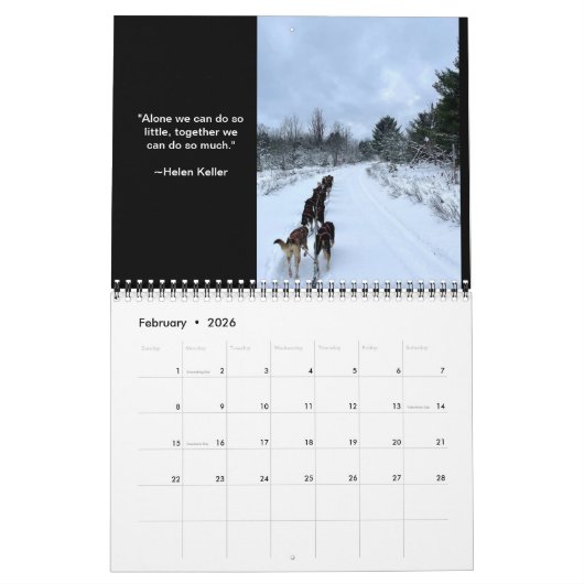 MI DOGサマースレードドッグセンターカレンダー カレンダー (2月 2026)