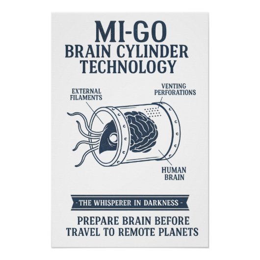 Mi-Go変装装置 – 技術的な設計図 ポスター (正面)