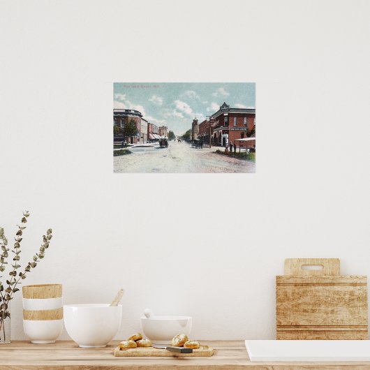 MI、Main StreetDavisonの表示 ポスター (キッチン)